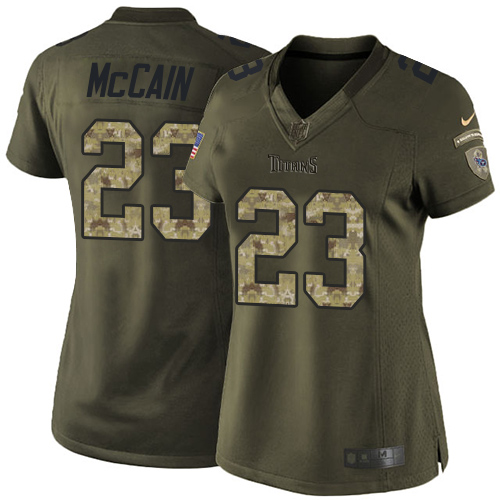 Women's Elite Brice McCain Nike Jersey Green - #23 Salute to Service NFL Tennessee Titans